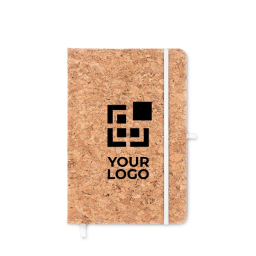 Personaliseerbaar A5-notitieboek met kurken kaft kleur zwart