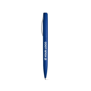 Plastic pen met metalen afwerking