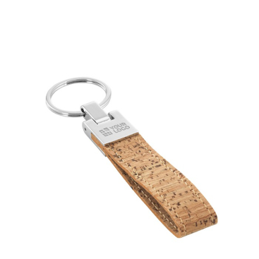 Elegante kurken sleutelhanger met logo