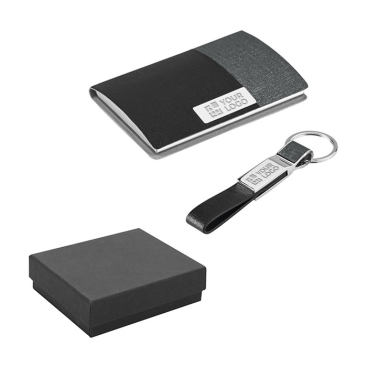 Elegante set met kaarthouder en sleutelhanger