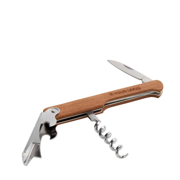 Houten flesopener met logo