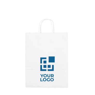 Witte papieren tas met logo voor reclame weergave met jouw bedrukking