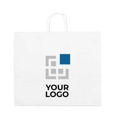 Extra grote witte papieren tas met logo weergave met jouw bedrukking