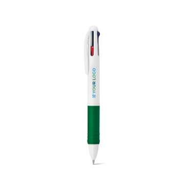 Vierkleuren pen bedrukt met bedrijfslogo weergave met jouw bedrukking