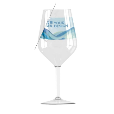 Elegant wijnglas (tritan) met inhoud van 470ml weergave met jouw bedrukking