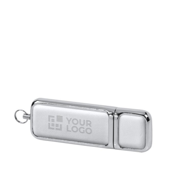 Zakelijke 3.0 usb van leer en metaal  weergave met jouw bedrukking