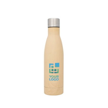 Fles met print in houtlook