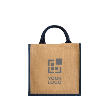 Jute draagtas met geprint logo weergave met jouw bedrukking