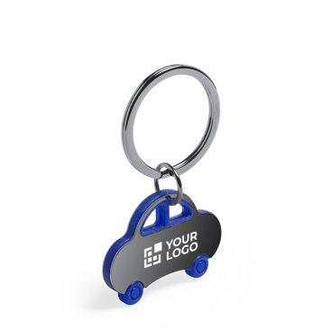 Autovormige sleutelhanger met kleurdetail