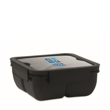PP kunststof lunchbox met 2 compartimenten kleur wit eerste weergave