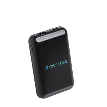 Draadloze 5.000 mAh powerbank weergave met jouw bedrukking