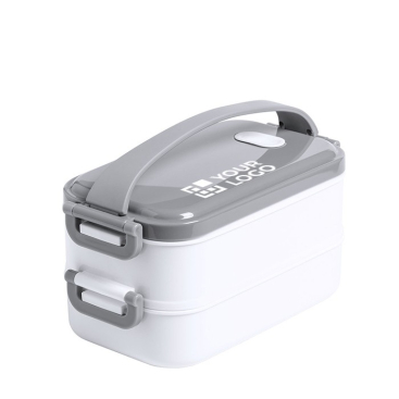 Thermo broodtrommel met logo (850ml) kleur grijs eerste weergave
