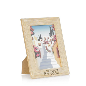 Eco MDF fotolijst met logo  kleur hout derde weergave