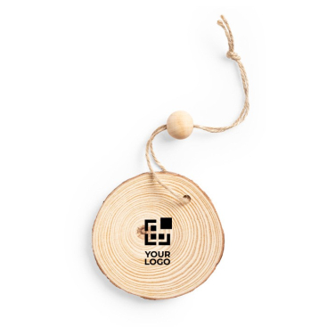 Houten kerstornament met logo