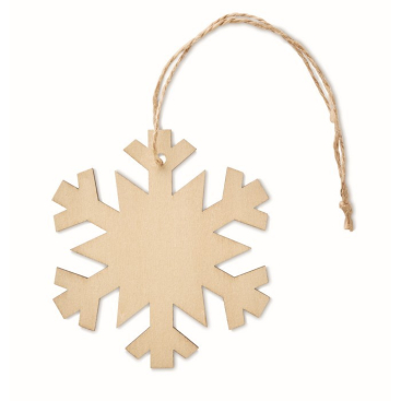MDF sneeuvlokvormig ornament met logo 