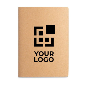 A4 notitieboek met logo en kartonnen kaft kleur naturel