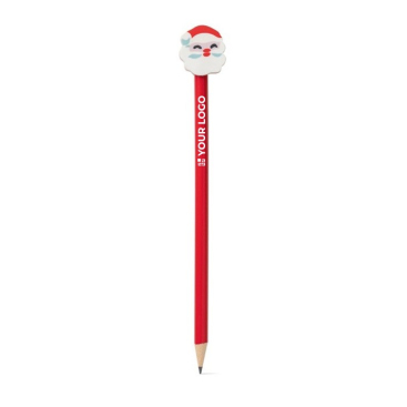 Houtskoolpotlood met 3 kerstfiguren weergave met jouw bedrukking