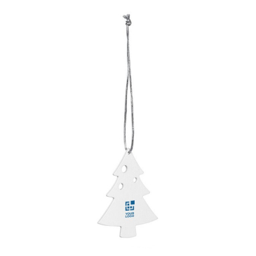 Eco kerstboomhanger met logo (hout)