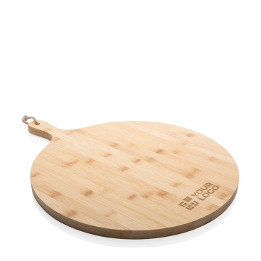 Ronde bamboe snijplank met logo