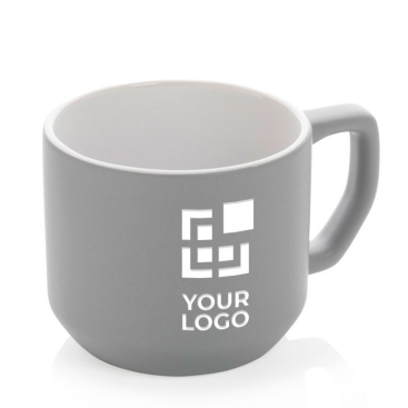Keramische mok met logo (350ml)  kleur grijs