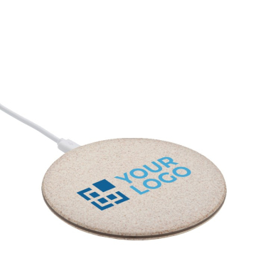 Draadloze 5W opladers met logo van tarwe kleur naturel