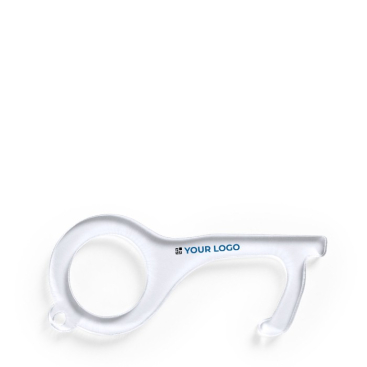 No-contact sleutelhangers met logo kleur doorzichtig