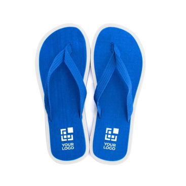 Teenslippers voor zomerse merchandising weergave met jouw bedrukking