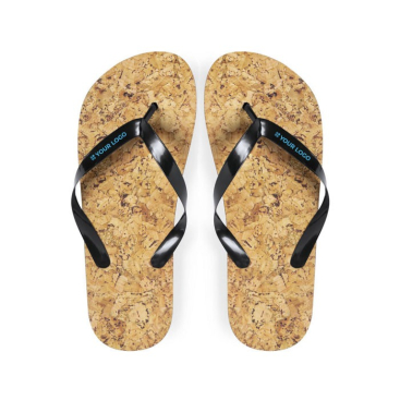 Kurken teenslippers met bedrijfslogo weergave met jouw bedrukking
