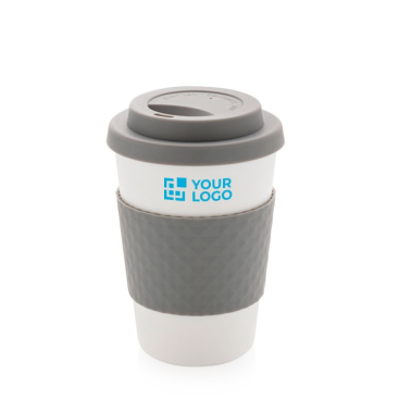 Plastic gepersonaliseerde koffiebeker to go kleur zwart