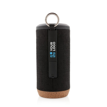 Duurzame watervaste speaker met logo kleur zwart