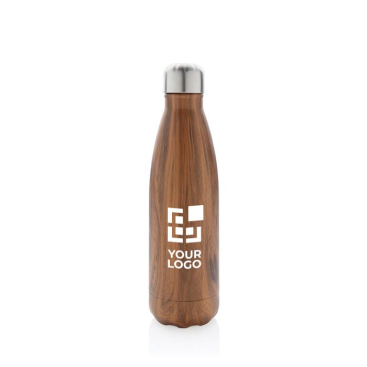Gepersonaliseerde thermosfles met houtdesign