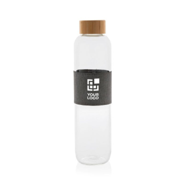 Glazen waterfles met logo weergave met jouw bedrukking