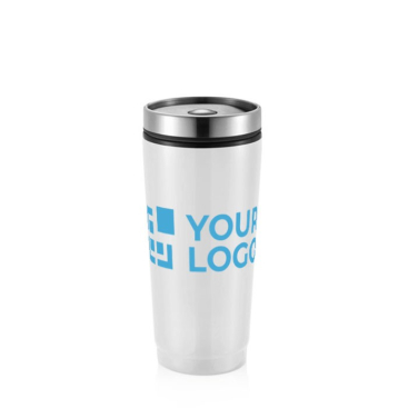 Thermische to go bekers met logo kleur zilver
