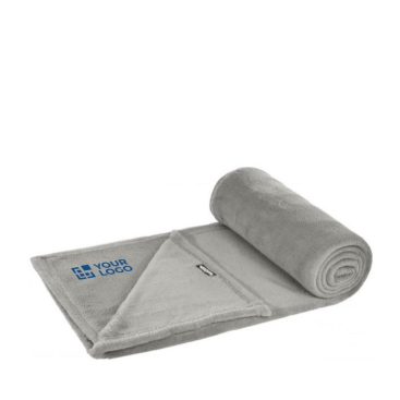 Zachte RPET fleece deken met bedrijfslogo weergave met jouw bedrukking