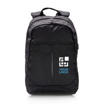 600D polyester reclame laptop rugzak kleur zwart