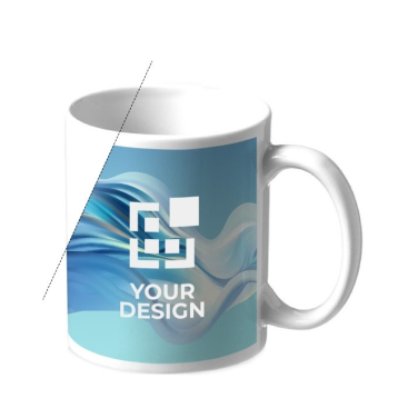 Elegante bedrukte mok met logo (330ml) weergave met jouw bedrukking