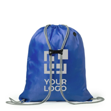 Zachte polyester rugzak met logo kleur zwart eerste weergave