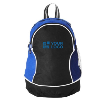 Eco polyester/ non-woven rugzak met logo kleur koningsblauw weergave voorkant