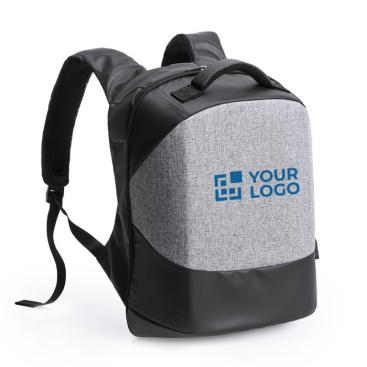 Bedrukte anti-diefstal rugzak (met usb-poort) kleur grijs
