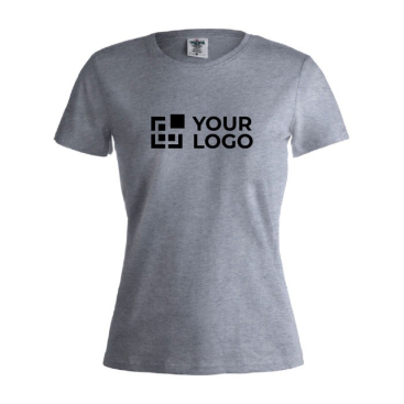 Katoenen dames T-shirt voor reclame in de kleur grijs