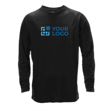 Ademend shirt met lange mouwen en logo in de kleur zwart