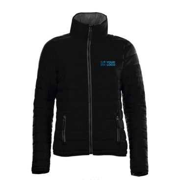 Polyester winterjas met warme kraag, 180 g/m2 in de kleur zwart