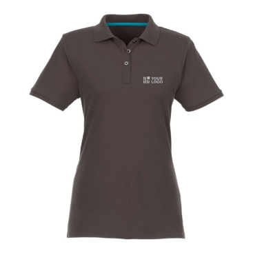 Duurzaam dames poloshirt met logo, 220 g/m2 weergave met jouw bedrukking