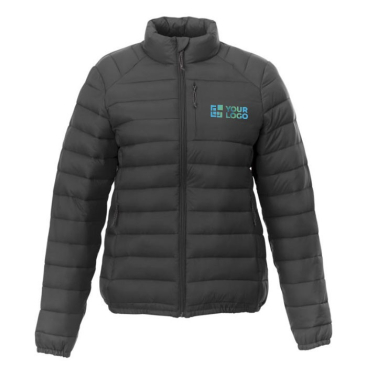 Polyester winterjas met opdruk in de kleur donkergrijs