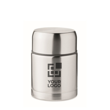 RVS broodtrommel met logo bedrukt kleur matzilver