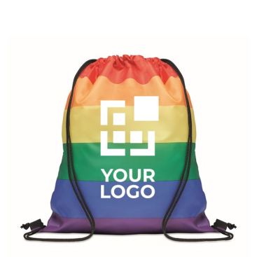 Regenboog touwtjes rugtas met logo 