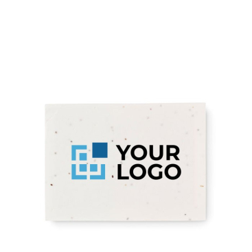Zaadpapier notitieblok met logo weergave met jouw bedrukking