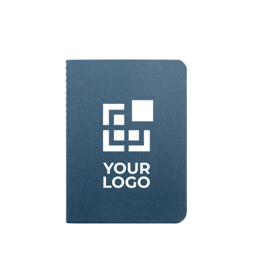 Gerecycled papieren notitieblok met logo kleur donkergroen eerste weergave