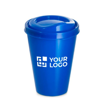 Koffiebeker to go met logo in kleur kleur wit