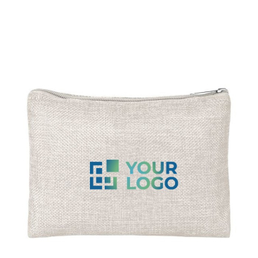 Extra zachte toilettas met logo kleur beige